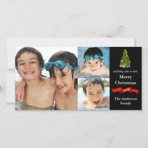 De Festividades Árvore/Friso 3 Fotos Natal - Cartão com fotos