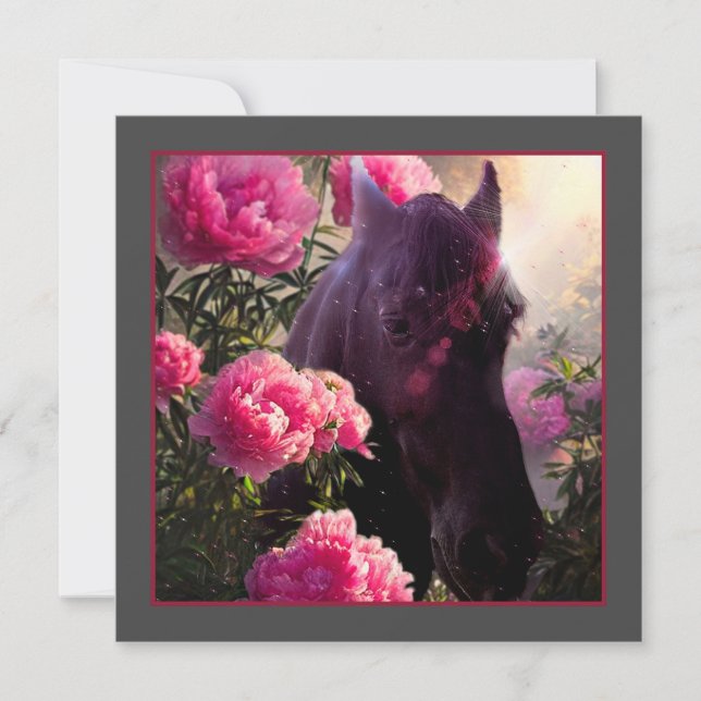 De Festividades Beleza Negra Cavalo Frísia - Cartão Saudável (Frente)