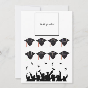 De Festividades Bonés da classe formando Cartão com fotos preto br