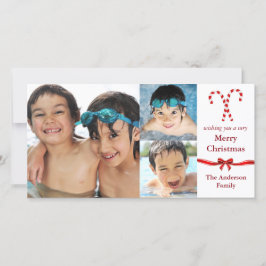 De Festividades Candy Cane 3 Fotos Natal - Cartão com fotos