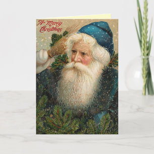 De Festividades Cartão alemão do natal vintage do papai noel