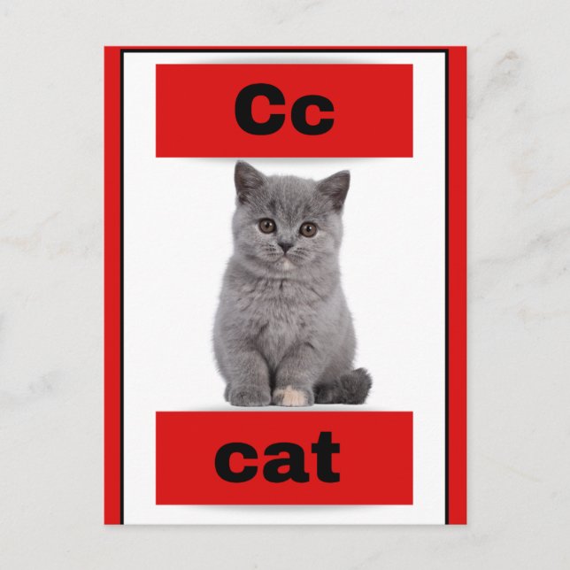 De Festividades cartão alfabético (com imagem real)Cartão postal d (Frente)