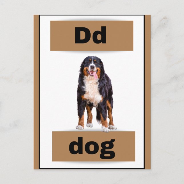 De Festividades cartão alfabético (com imagem real)Cartão postal d (Frente)