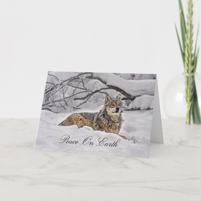 De Festividades Cartão americano do feriado do lobo cinzento do (Frente)