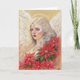 De Festividades Cartão Anjo Poinsettia