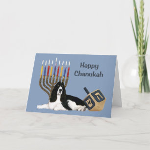 De Festividades Cartão Chanukah Menorah Dre, espanhol inglês