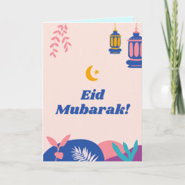 De Festividades Cartão Cloroso Moderno Eid Mubarak Personalizado