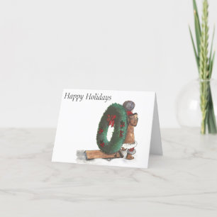 De Festividades Cartão com Aquarela Feriado Natal