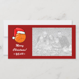 De Festividades Cartão com fotos - basquetebol do Natal