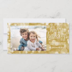 De Festividades Cartão com fotos Bokeh Happy Holidays: Estilo Mod