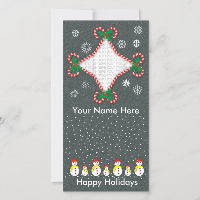 De Festividades Cartão com fotos Candy Cane (Frente)