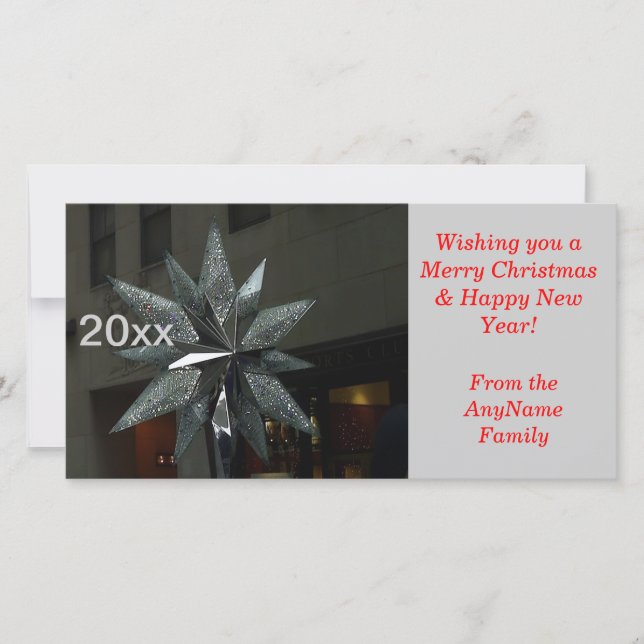De Festividades Cartão com fotos Crystal Star Yarly Holiday (Frente)