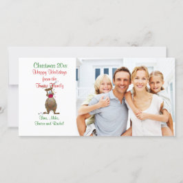 De Festividades Cartão com fotos da família das renas natalinas