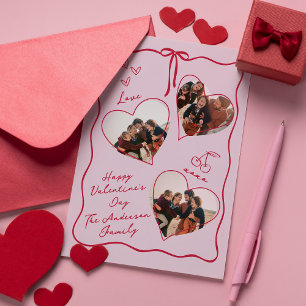 De Festividades Cartão com fotos da família Whimsical Heart