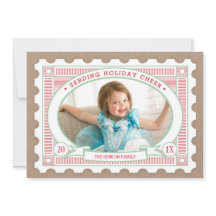 Cartão com fotos do feriado do selo postal do