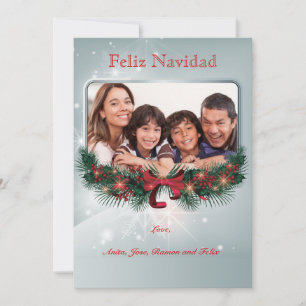 De Festividades Cartão com fotos dos Verdes Natal