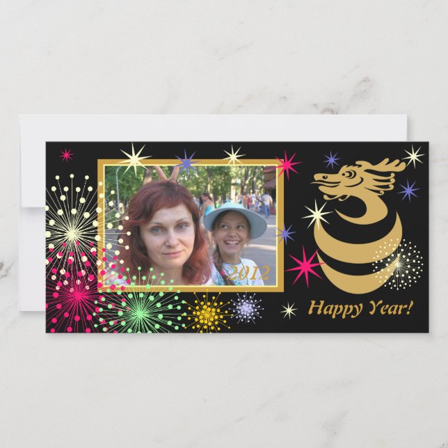 De Festividades Cartão com fotos Dragon (Frente)