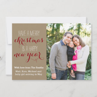 De Festividades cartão com fotos esperto do feriado do Natal 5 x 7