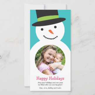 De Festividades Cartão com fotos Feriado Cute Snowman
