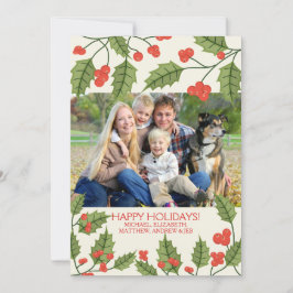 De Festividades Cartão com fotos Festivo Holly Happy Holidays