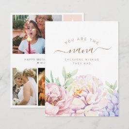 De Festividades Cartão com fotos Floral Personalizado para Nana