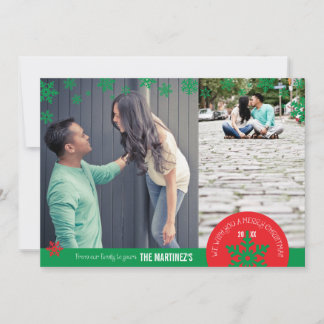 De Festividades cartão com fotos Fotográfico Snowflake 5x7 2