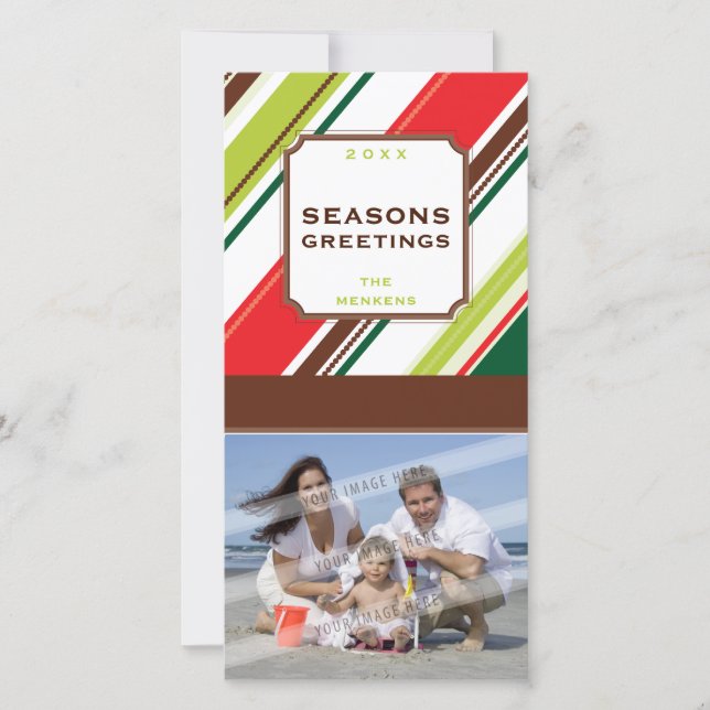 De Festividades Cartão com fotos GREETING :: listração da estação  (Frente)