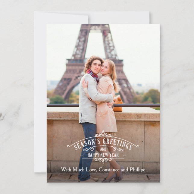 De Festividades Cartão com fotos Groupon dos cumprimentos da (Frente)