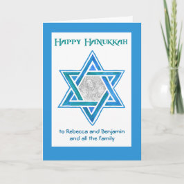 De Festividades Cartão com fotos Hanukkah personalizável, Estrela 
