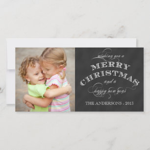 De Festividades CARTÃO COM FOTOS HOLIDAY feliz CHALKBOARD