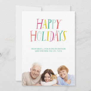 De Festividades Cartão com fotos indicado por letras da mão boas