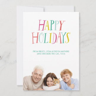De Festividades Cartão com fotos indicado por letras da mão boas