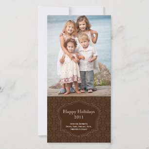 De Festividades Cartão com fotos marrom elegante