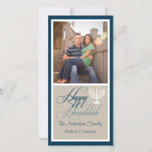 De Festividades Cartão com fotos Menorah Hanukkah