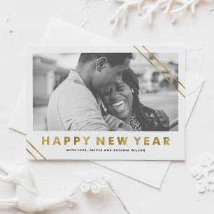 De Festividades Cartão com fotos moderno do feliz ano novo da