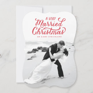 De Festividades Cartão com fotos muito casado do Newlywed do Natal