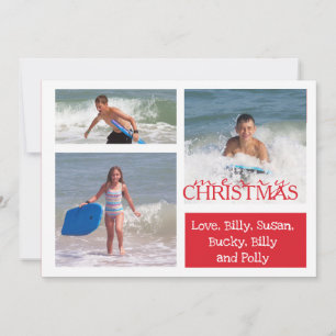 De Festividades Cartão com fotos MULTI frente e verso com faixa ve