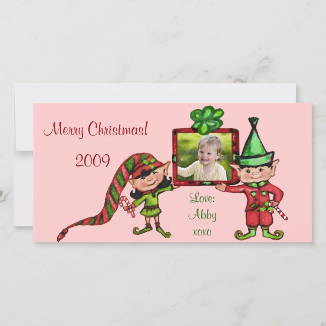 De Festividades Cartão com fotos natais vintages (Frente)