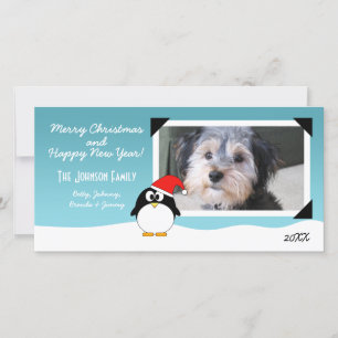 De Festividades Cartão com fotos Penguin Natal