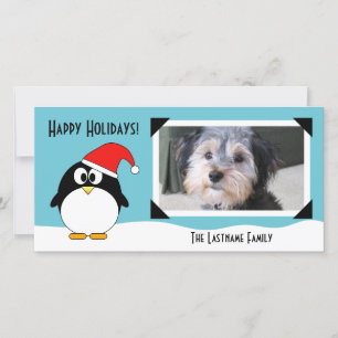 De Festividades Cartão com fotos Penguin Natal
