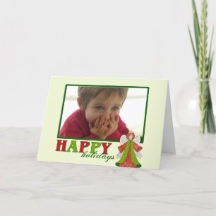 De Festividades Cartão com fotos personalizado Angel sobre feriad
