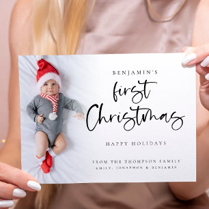 De Festividades Cartão com fotos Personalizado do Primeiro Natal p