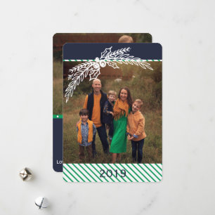 De Festividades Cartão com fotos Preppy Personalised Dot Stripe H