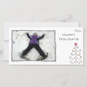 De Festividades cartão com fotos preto e branco simples