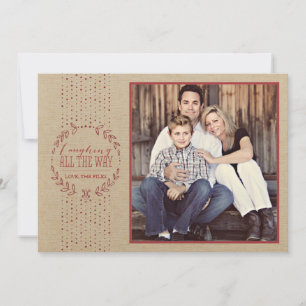 De Festividades Cartão com fotos Rustic Red Wreath Holiday