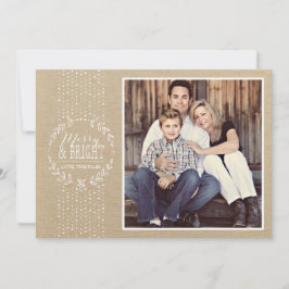 De Festividades Cartão com fotos Rustic White Wreath Holiday