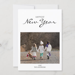 De Festividades Cartão com fotos simples do Feliz ano novo moderno
