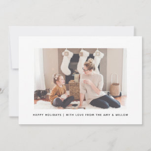 De Festividades Cartão com fotos Simples Elegante Stripe Holiday