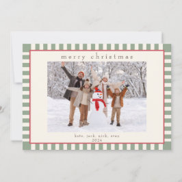 De Festividades Cartão com fotos verde riscado para o Natal