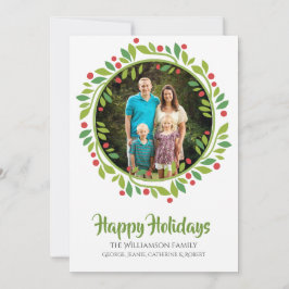 De Festividades Cartão com fotos Vermelho Berry Christmas Wreath